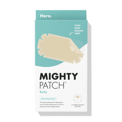 Mighty Patch Hero Cosmetics Body Patch The Xxl Hydrocolloid Patch For Bacne, Chestne, And Other Body Breakouts. Derm-Tested. Medical-Grade Hydrocolloid. Absorbs Pimple Gunk In 6-8 Hours. 4Ct