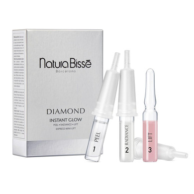 Natura Bissé Diamond Instant Glow, Anti-Aging Ampoule Trio, Lifts, Firms, & Illuminates, For All Skin Types, 3 Ampoules X 1 Treatment