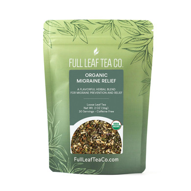 Organic Migraine Relief Loose Leaf Tea - 2Oz Bag (Approx. 30 Servings) | Full Leaf Tea Co