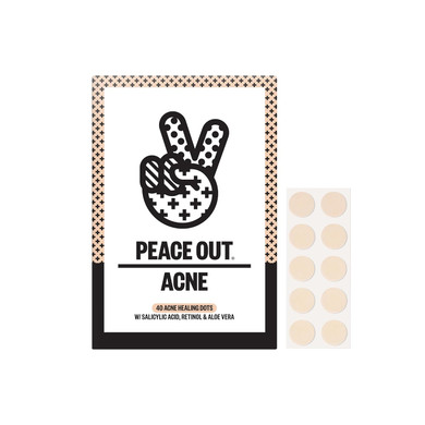 Peace Out Acne Healing Dots Helps Clear Blemishes Overnight, Fast Acting Hydrocolloid Pimple Patches For Breakouts With Salicylic Acid, Retinol And Aloe Vera, Award Winning Skincare Solution 20 Count