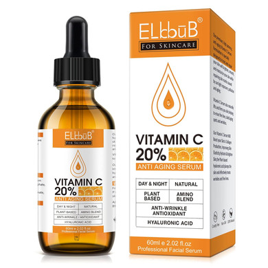 Premium 20% Vitamin C Serum For Face With Hyaluronic Acid, Retinol & Amino Acids - Boost Skin Collagen,Hydrate & Plump Skin, Anti Aging & Wrinkle Facial Serum 60Ml