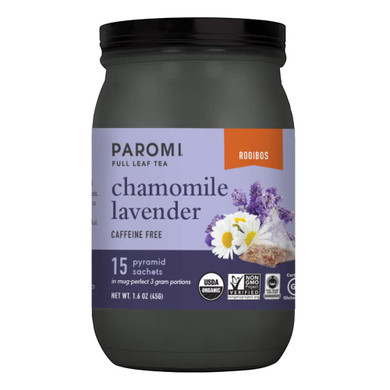 Paromi Chamomile Lavender Rooibos Organic Tea, Signature Jar, 15 Count15 Count (Pack Of 1)