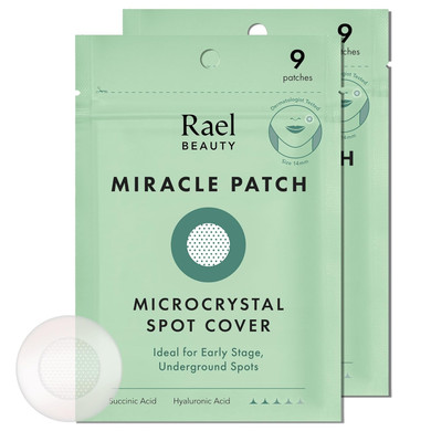 Rael Pimple Patches, Miracle Microcrystal Spot Cover - Hydrocolloid Acne Patch With Tea Tree Oil, Early Stage Zits And Blemish, Korean Skin Care, Vegan, Cruelty Free (18 Count)