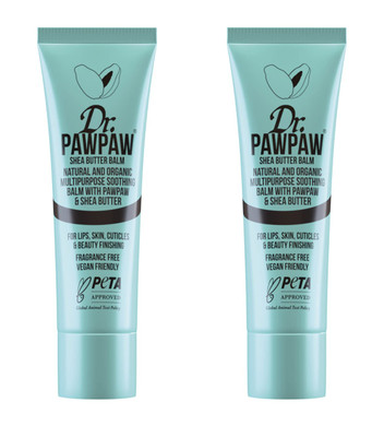 Dr. Pawpaw Shea Butter Multipurpose Balm Set - Hydrating Lip Moisturizer - Nourishing Balm For Lips, Skin, And Hair - Vegan Lip Moisturizer - 2 Pc