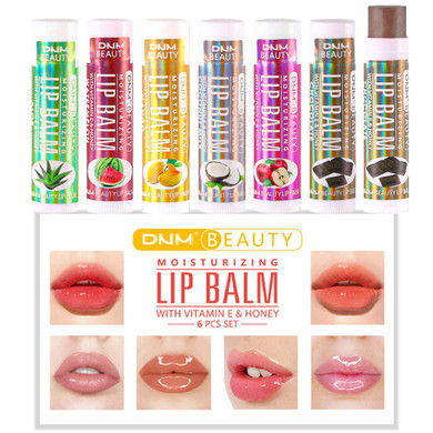 Evpct 6Pcs Classic Fruit Flavour Flavored Lip Balm Set For Lip Care Chafed Chapped Cracked Lips,Natural Vitamin E Honey Aloe Vera Watermelon Mango Coconut Milk Apple Chocolate Moisturizing Lip Balm 2