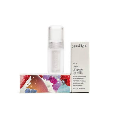 Good Light Taste Of Space Lip Milk, Hydration And Nourishment For Smooth Lips, Quick Absorption, Vegan Care, Delicious Raspberry Flavor, 0.15 Fl Oz