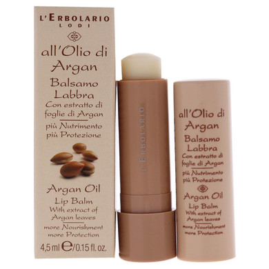 L'Erbolario Argan Oil Lip Balm  Nourishing And Anti-Aging Lip Moisturizer With Argan Leaf Extract And Shea Butter  Hydrates And Smooths - 0.15 Oz