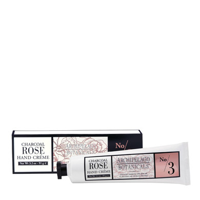 Archipelago Botanicals Charcoal Rose Hand Crème, Rich And Lightly Scented Hand Lotion For Dry Skin, Cuticles And Rough Spots, Premium Plant Extracts (3.2 Oz)