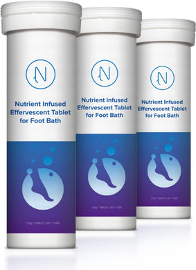 Diabetic Foot Soak Effervescent Tablets Foot Care By Nerve Spa, Anti-Swelling, Rehydrate The Foot, Foot Care Nutrients  20 Tablets (3 Tubes)