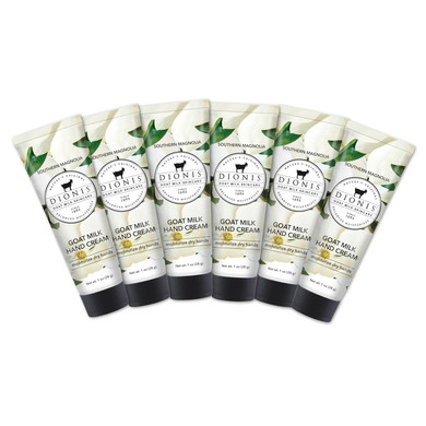 Dionis - Goat Milk Skincare Scented Hand Cream, Travel Size Self Care Moisturizing Lotion For Women, Vitamins & Minerals Hydrate Dry Skin - Cruelty Free, Paraben Free, Southern Magnolia, 1Oz Set Of 6