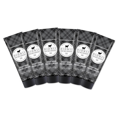 Dionis Goat Milk Skincare Scented Hand Cream, Travel Size Self Care Moisturizing Lotion For Women, Vitamins & Minerals Hydrate Dry Skin - Cruelty Free, Cedarwood & Sea Salt, 1Oz Set Of 6