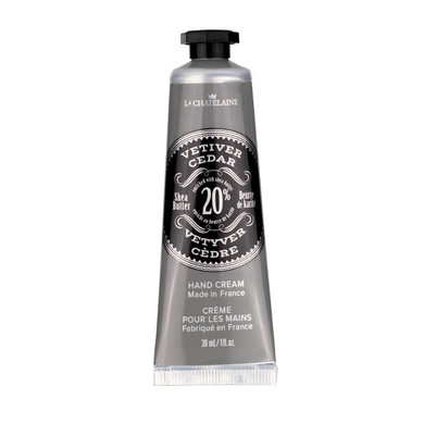 La Chatelaine 20% Shea Butter Hand Cream Travel Size, Men, Unisex, Organic Argan Oil, Moisturizing, Nourishing, Extra-Rich Hand Lotion, Made In France, Paraben Free, 1 Oz / 30Ml (Vetiver Cedar)