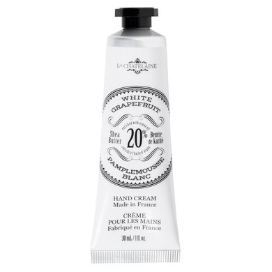 La Chatelaine 20% Shea Butter Hand Cream Travel Size, Organic Argan Oil, Moisturizing, Nourishing, Repairing, Extra-Rich Hand Lotion, Made In France, Paraben Free, 1 Oz / 30Ml (White Grapefruit)
