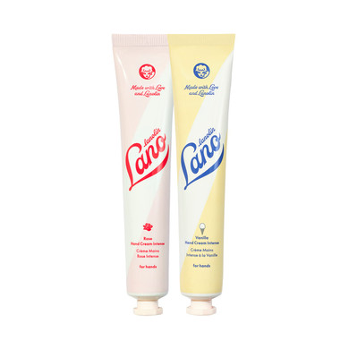 Lanolips Hand Cream Duo - Rose & Vanilla - Hydrating & Moisturizing Hand Cream For Dry Skin, Cracked Skin, Hands And Cuticles (2 X 1.69 Oz)