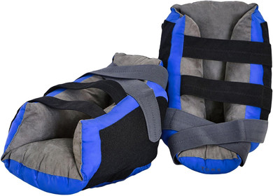 Mckesson Heel Protector Black/Blue One Size Fits Most Hook And Loop Strap Fastening 16-7305, 2 Ct