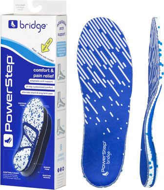 Powerstep Bridge Shoe Inserts - Adaptable Arch Support Insoles With Energizing Memory Foam - Prevent Foot Pain With High Arch Support - Made In Usa - Casual Or Work Boot Insoles (M 6-7.5, W 7-8.5)