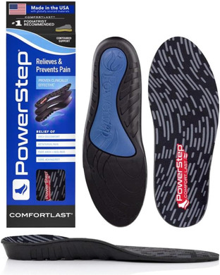 Powerstep Comfort Last Insoles, Cushioning Gel Insoles For Standing All Day, Supports Metatarsal Pain, Foot Arch, Heel Pain, All Day Comfort, Made In The Usa (Men'S 3-4.5 / Women'S 5-6.5)