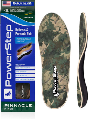 Powerstep Unisex Adult Pinnacle Hiker Insoles Insole, Camo, Men S 4-4.5 Women 6-6.5 Us