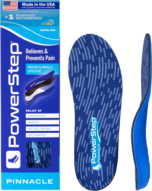 Powerstep Pinnacle Insoles - Orthotics For Plantar Fasciitis Relief  Made In Usa Orthotic Insoles For Arch Support With Moderate Pronation - #1 Podiatrist Recommended (M 12-13)
