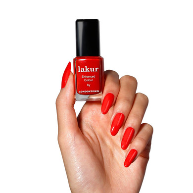 Londontown Lakur Nail Polish - Chip-Resistant, Non-Toxic, Conditions & Hydrates Nails Glossy Vibrant Red, Londoner Love, .40 Fl Oz
