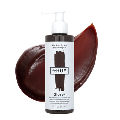 Dphue Gloss+, Medium Brown - 6.5 Oz (8-12 Applications) - Semi-Permanent Hair Color & Conditioner - Lasts Up To Eight Washes - Paraben, Sls & Sles Sulfate Free - Vegan, Leaping Bunny Certified