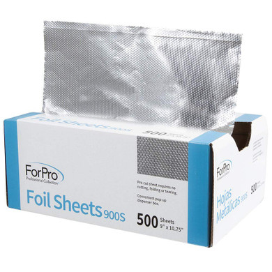 Forpro Professional Collection Embossed Foil Sheets 900S, Aluminum Foil, Popup Dispenser For Hair Color Application And Highlighting, Food Safe, 9 W X 10.75 L, 500 Count