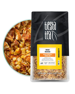 Tiesta Tea - Maui Mango, Mango Pineapple Herbal Tea, Loose Leaf, Up To 200 Cups, Make Hot Or Iced, Non-Caffeinated, 16 Ounce Resealable Bulk Pouchbulk Pouch - 200 Cups