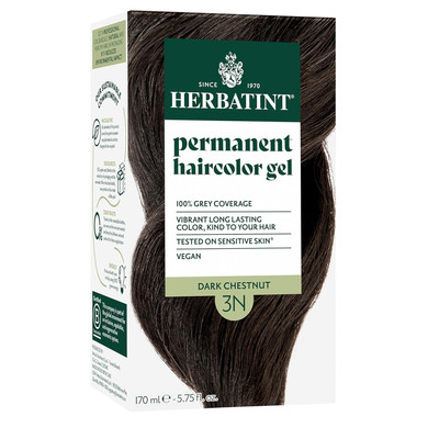 Herbatint Permanent Hair Dye For Women - 3N Dark Chestnut - For Up To 100% Gray Coverage Of Resistant Gray Hair - Ammonia-Free, Alcohol-Free & Vegan - Salon Influenced Hair Color 5.75 Fl Oz