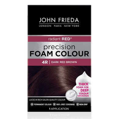 John Frieda Precision Foam Colour, Medium Natural Brown 5N, Full-Coverage Hair Color Kit, Anti-Fade Gray Coverage, Deep Color Saturation Hair Dye, 1 Application