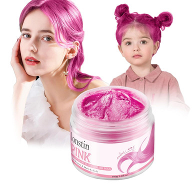 Temporary Hair Color For Kids White, Lonstin White Hair Dye Kids Hair Gel Washable Hair Wax Color Paint Wax For Women Men Dark Hair Halloween Christmas Party Girls Birthday 3.4 Fl.Oz