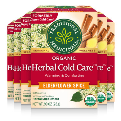 Traditional Medicinals Tea, Organic Herbal Cold Care, Providing Soothing Comfort, 96 Tea Bags (6 Pack)16 Count (Pack Of 6)