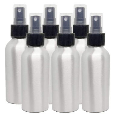 4 Fl Oz Aluminum Bottle With Black Spray Cap (Single)