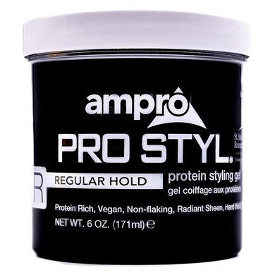 Ampro Pro Styl Styling Gel - Protects And Strengthens Your Strands - Non-Flaking, Alcohol Free, Vegan Formula - Flexible, Touchable Hold For All Hair Textures - Regular - 6 Oz