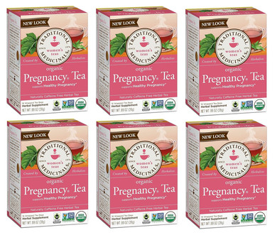 Traditional Medicinals Tea, Organic Pregnancy Tea, Supports A Healthy Pregnancy, Raspberry Leaf, 96 Tea Bags (6 Pack)16 Count (Pack Of 6)