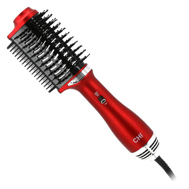 Chi Volume Styler, Blowout Brush For Amplified Volume, Heated Comb To Smoothen & Straighten Hair, 2-In-1 Hair Tool, Black