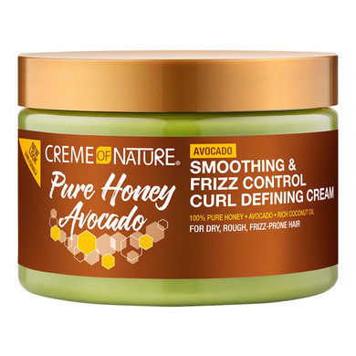 Creme Of Nature Pure Honey Define Hair Food Smoothing & Frizz Control Curl Defining Cream, Defines & Softens Natural Curls, With Avocado Oil, Pure Honey & Coconut Oil, No Crunch Styling, 11.5 Oz