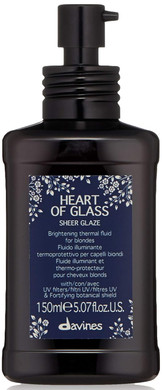 Davines Heart Of Glass Sheer Glaze For Blonde Care, Leave On Thermal Styling Support, Add Shine And Heat Protect, 5.07 Fl. Oz
