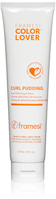 Framesi Curly Hair Care | Color Lover Curl Pudding Styling Cream, Curl Defining Cream | Separates Curls | Tames Frizz | 6 Fl Oz | Vegan | Color Treated Hair