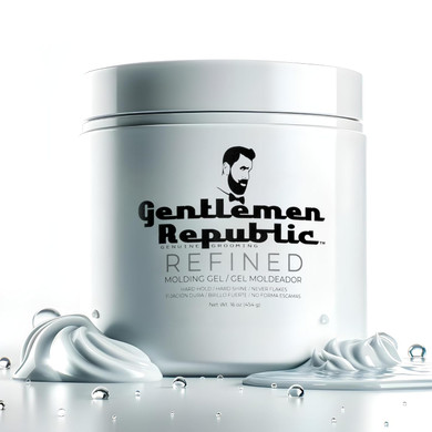 Gentlemen Republic 32Oz Refined Hair Gel For Men - Provides 24 Hour High Hold & Shine - Premium Mens Hair Styling Products With No Beeswax, Alcohol, Parabens & Humidity Resistant