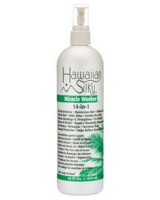 Hawaiian Silky 14-In-1 Leave In Keratin Oil Frizz-Free 16 Oz Treatment - Jojoba Oil Enriched - Damaged Scalp Solution - For Color Treated Hair Men, Women And Kids