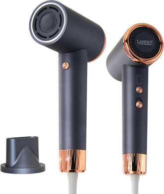 Ionic Hair Blow Dryer For Fast Drying Low Noise: Landot Hairdryer With 110000 Rpm High-Speed Brushless Motor And Thermo-Control - Small Size Hair Dryer For Family Home Use & Travel