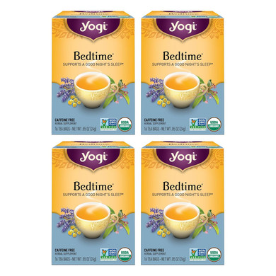 Yogi Tea Bedtime Tea - 16 Tea Bags Per Pack (4 Packs) - Chamomile & Passionflower Herbal Tea Blend - Tea To Support A Good Night'S Sleep - Includes Lavender, Licorice Root, Spearmint & Cardamom