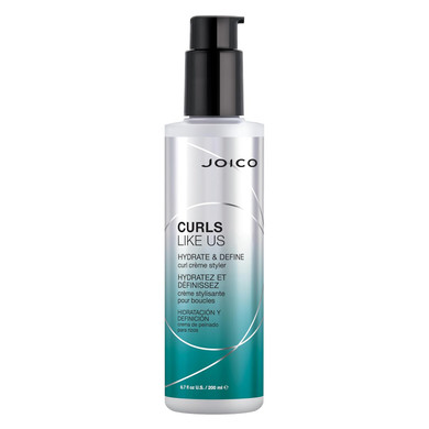 Joico Curls Like Us Hydrate & Define Curl Crème Styler | For Curly Hair | Reduce Frizz & Breakage | Define Textures | Thermal Protection | With Moringa Seed & Algae Oil | 6.7 Fl Oz