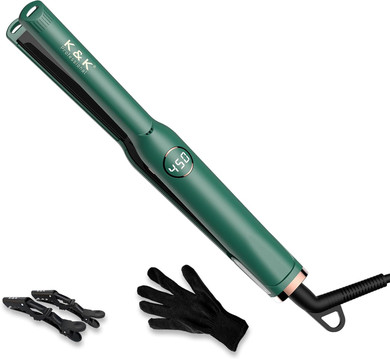 Mini 1/2 Inch Flat Iron Led Display Tourmaline Titanium Ceramic Plate 4D 360°Swivel Small Hair Straightener For Woman Short Hair Adjustable Temperature Dual Voltage Auto Shut Off (Rose Gold, 0.5 Inch)