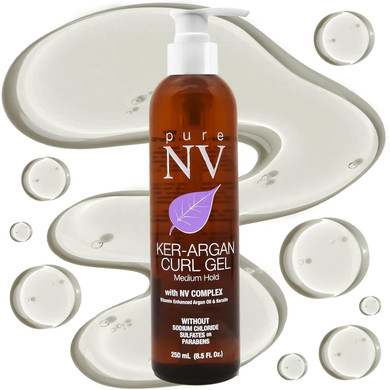 Curl Gel Tame & Revitalize Curls, Control Frizz & Eliminate Fly-Aways, Made From Natural Vitamins & Minerals, Keratin, Collagen & Argan Oil Infused To Repair, Restore & Strengthen 8.5 Oz