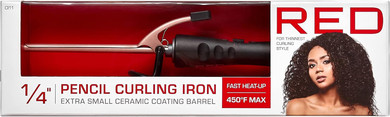 Red By Kiss 1/4 Inch Thin Curling Iron, Pencil Curling Iron, Extra Small Ceramic Coating Barrel, Skinny Curling Iron Wand For Long & Short Hair