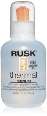 Rusk Designer Collection Thermal Serum With Argan Oil, Alcohol-Free Conditioning Serum, Heat Protection And Shine, Frizz Eliminator, 4.2 Oz