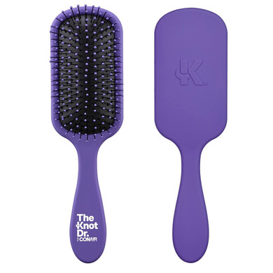 The Knot Dr. Hair Brush By Conair - Detangling Hair Brush - Removes Knots And Tangles In Wet Or Dry Hair - Curly Hair Brush - Purple