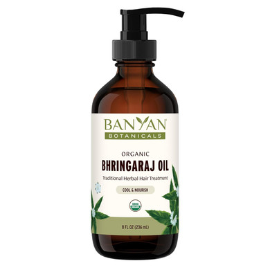 Banyan Botanicals Organic Bhringaraj Oil  Supports Healthy Hair Growth  Oil Made With Traditional Methods  24 Oz.  Non-Gmo Sustainably Sourced Ayurvedic Hair Oil