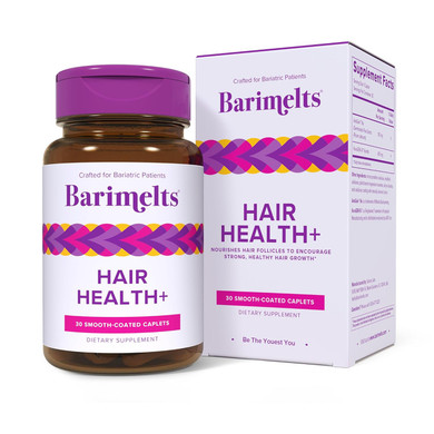 Barimelts Hair Health+ For Glp-1 Users And Bariatric Patients - Hair Growth Supplement Helps Reduce Visible Hair Thinning - 30 Smooth-Coated Caplets (1-Month Supply)?